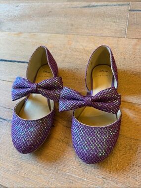 Janie and Jack Purple Glitter Bow Flats
